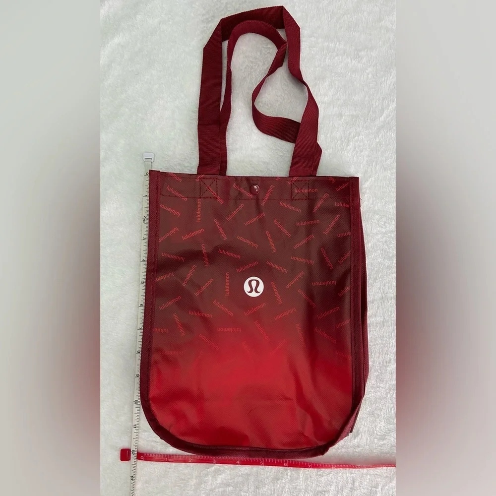Lululemon Fire Red Fade Reusable Tote Bag with Snap - Picture 1 of 3